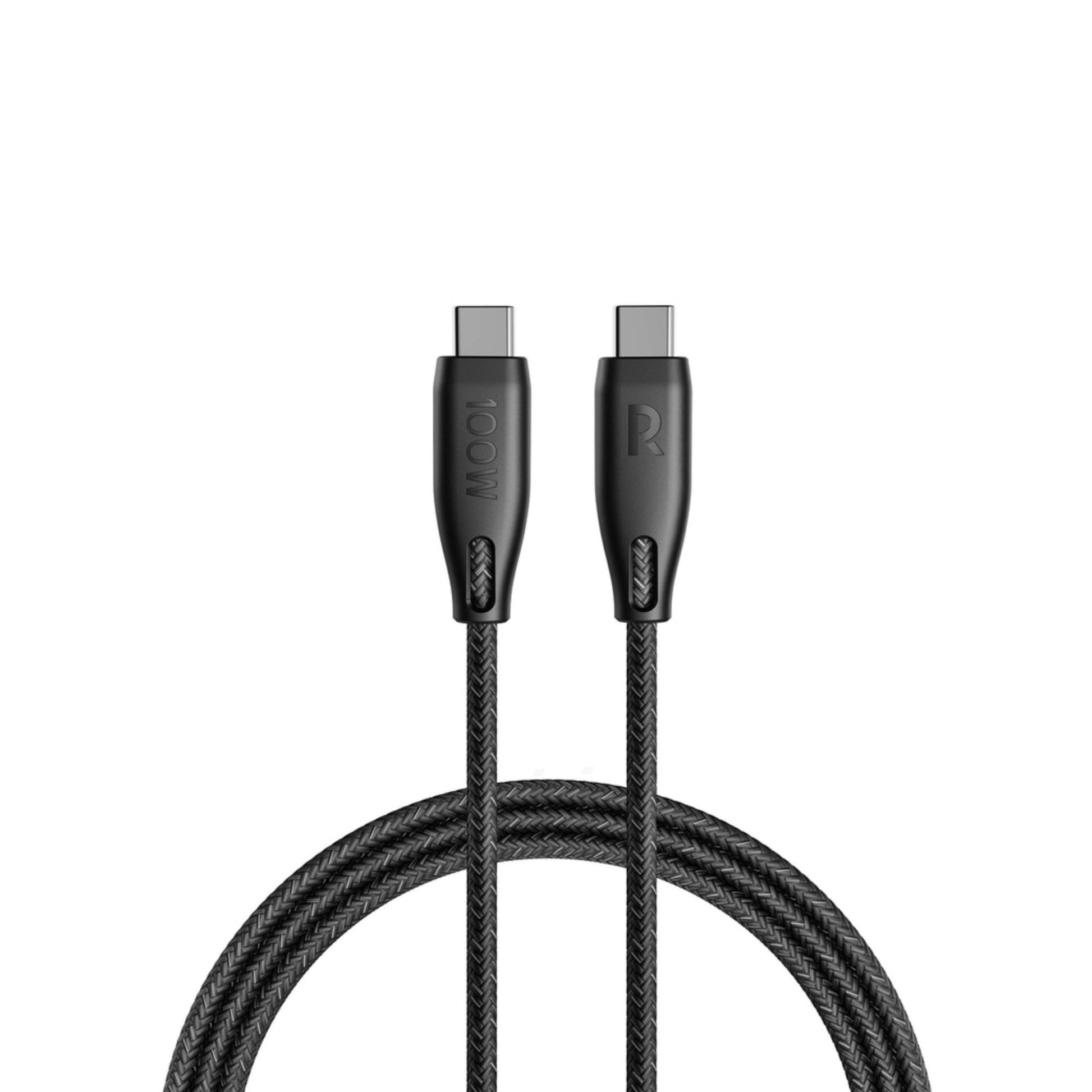 RAVPower Charge&Sync USB-C to USB-C Nylon Cable 100W 1.5M - Black