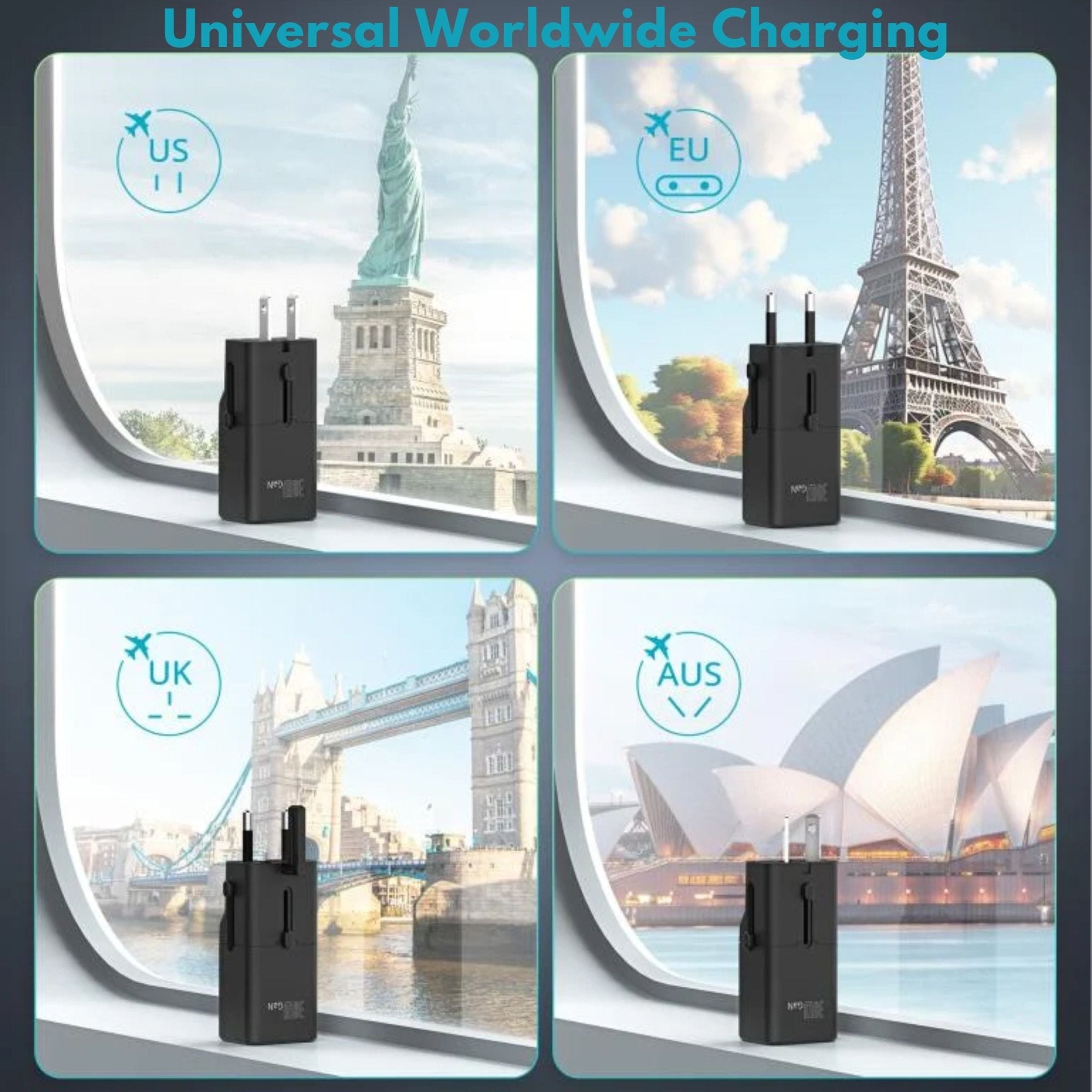 RAVPower Nano 30W Univerasal Travel Charging Adapter - Black