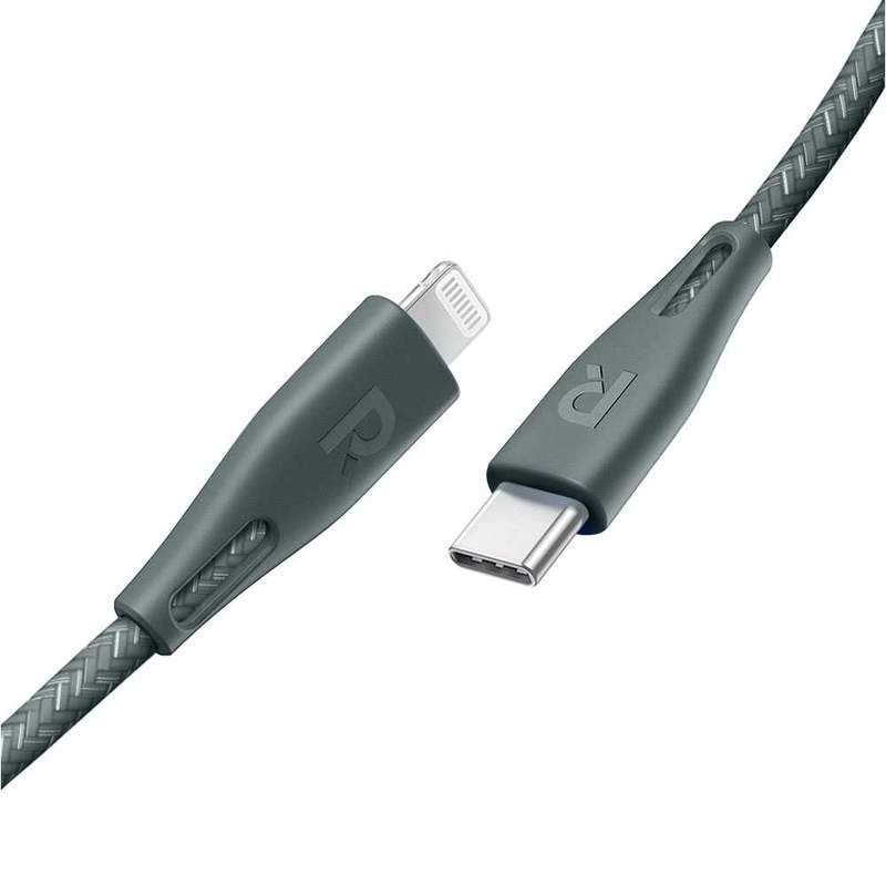 RAVPower Nylon Braided Type-C to Lightning Cable 0.3m - Green
