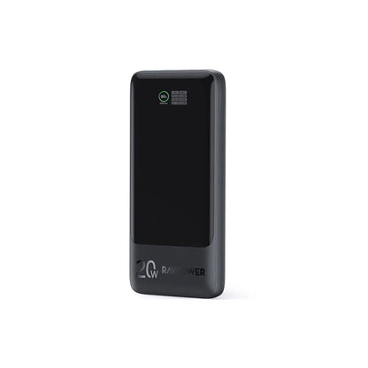 RAVPower PD Pioneer 10000mAh 20W 3-Port Smart Digital Display Power Bank - Black