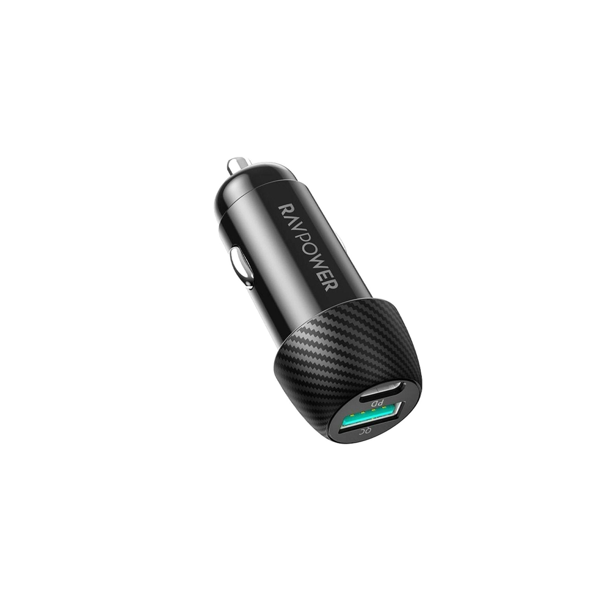 RAVPower PD Pioneer 20W 2-Port Car Charger - Black