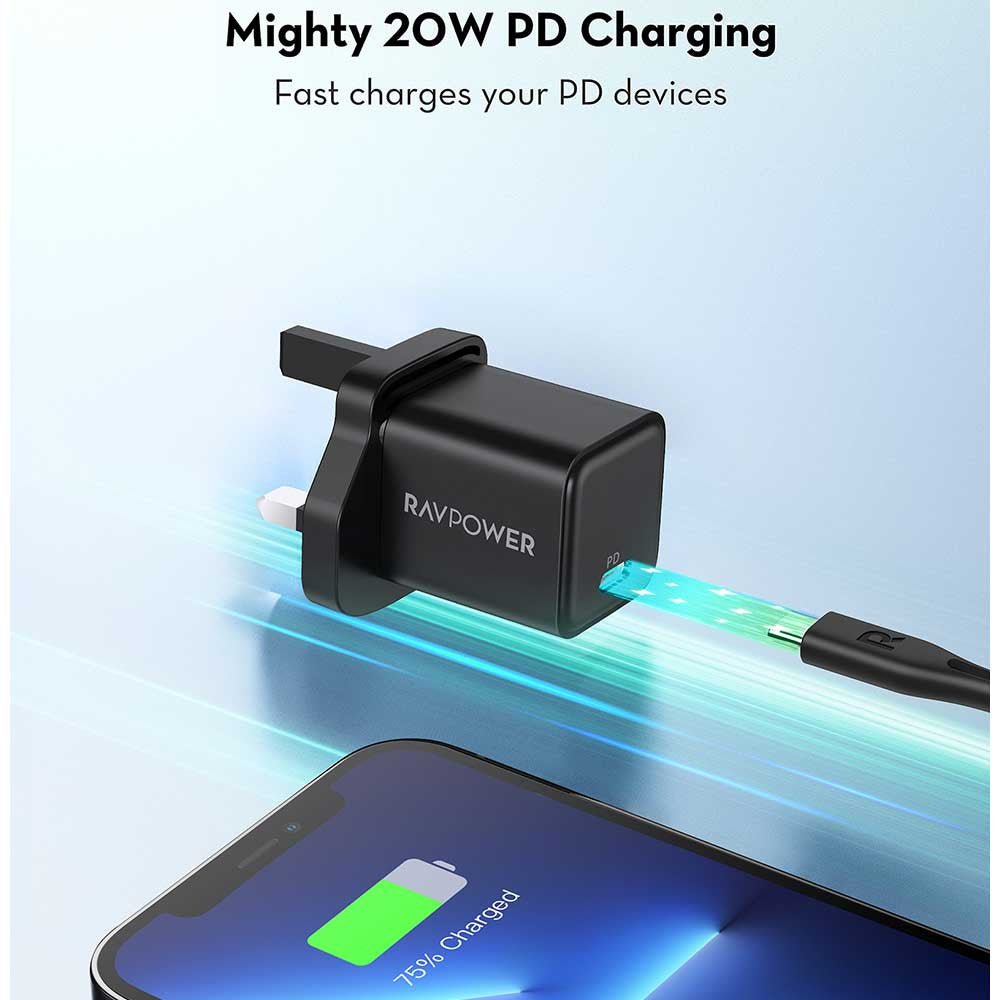 RAVPower PD Pioneer 20W Wall Charger -Black