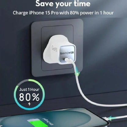 RAVPower PD Pioneer 30W GaN 5.0 -Port Wall Charger -Black