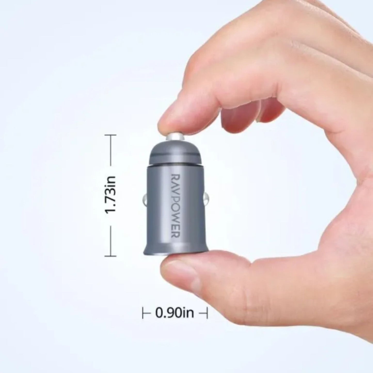 RAVPower PD Pioneer 65W 2-Port Mini Car Charger - Grey