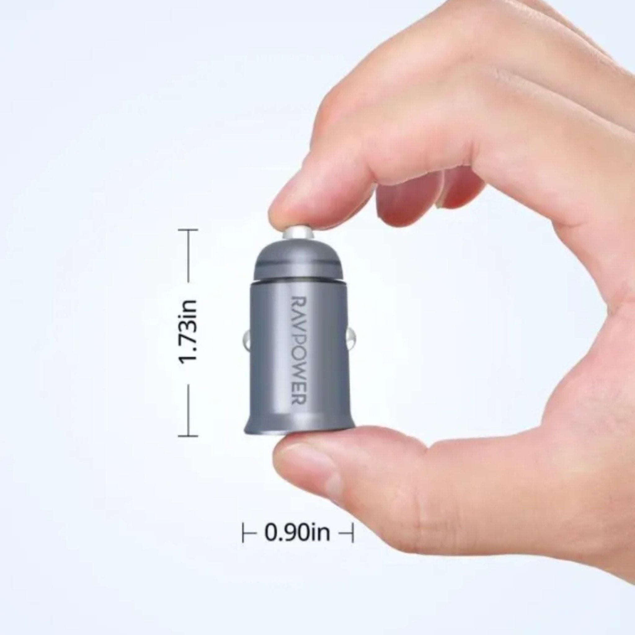 RAVPower PD Pioneer 65W 2-Port Mini Car Charger - Grey