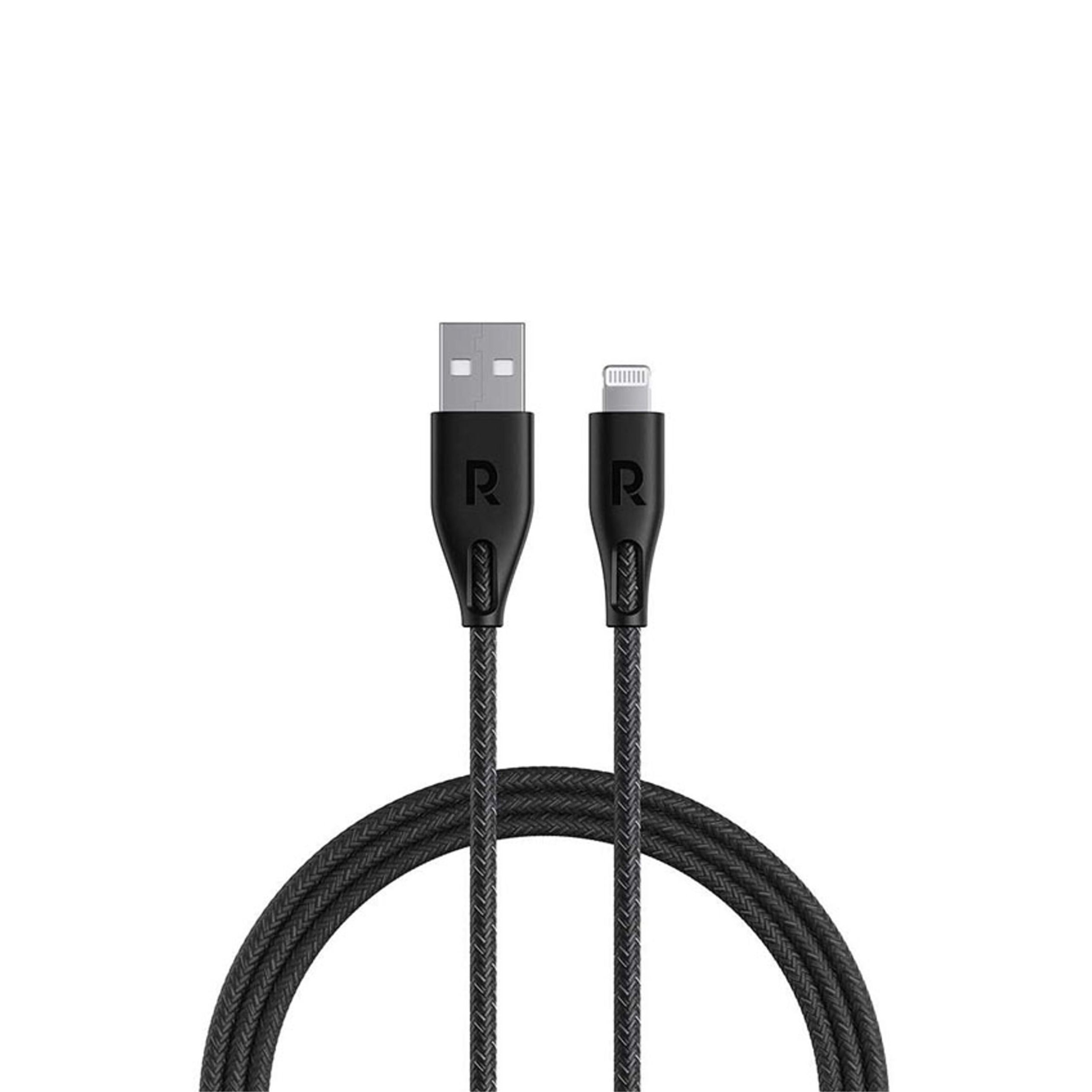 RAVPower USB A to Lightning Connector Nylon 2m Cable - Black