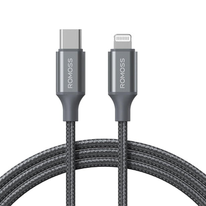 ROMOSS CB1737 USB-C to Lightning High-Speed Transmission Nylon Braided Cable 1M (27W) - Gray