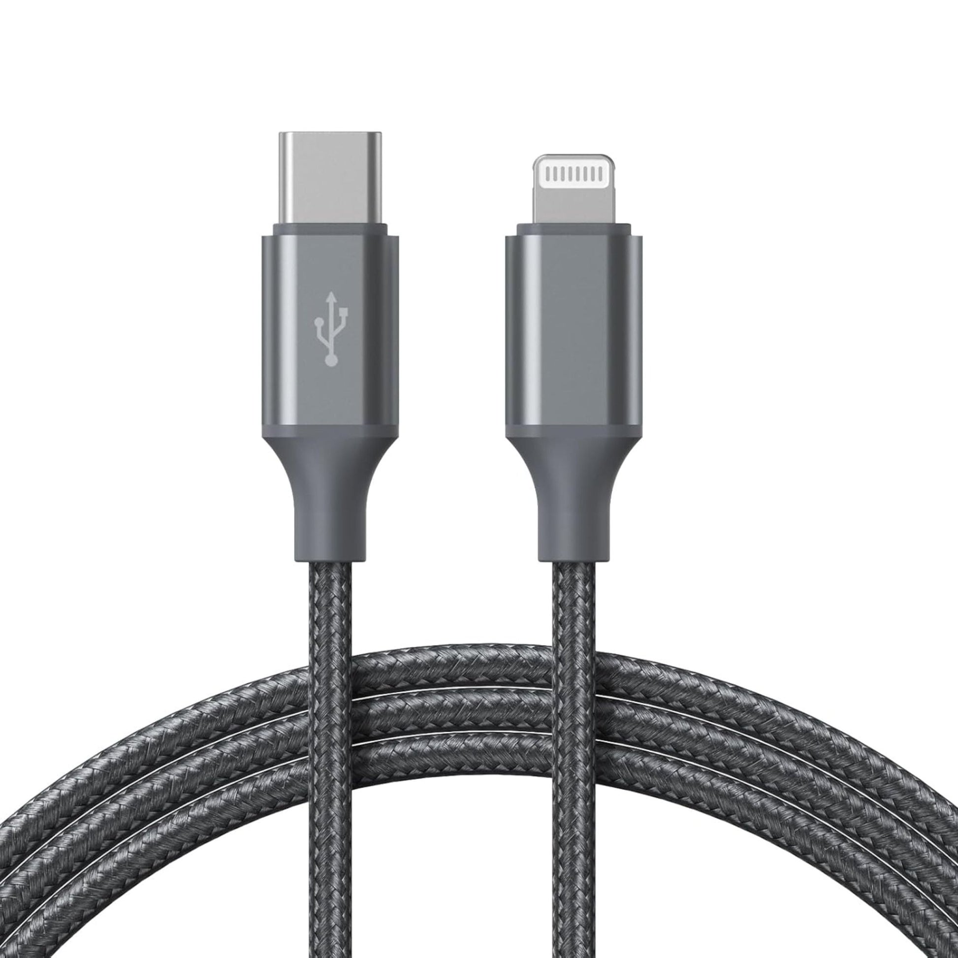ROMOSS CB1737 USB-C to Lightning High-Speed Transmission Nylon Braided Cable 1M (27W) - Gray