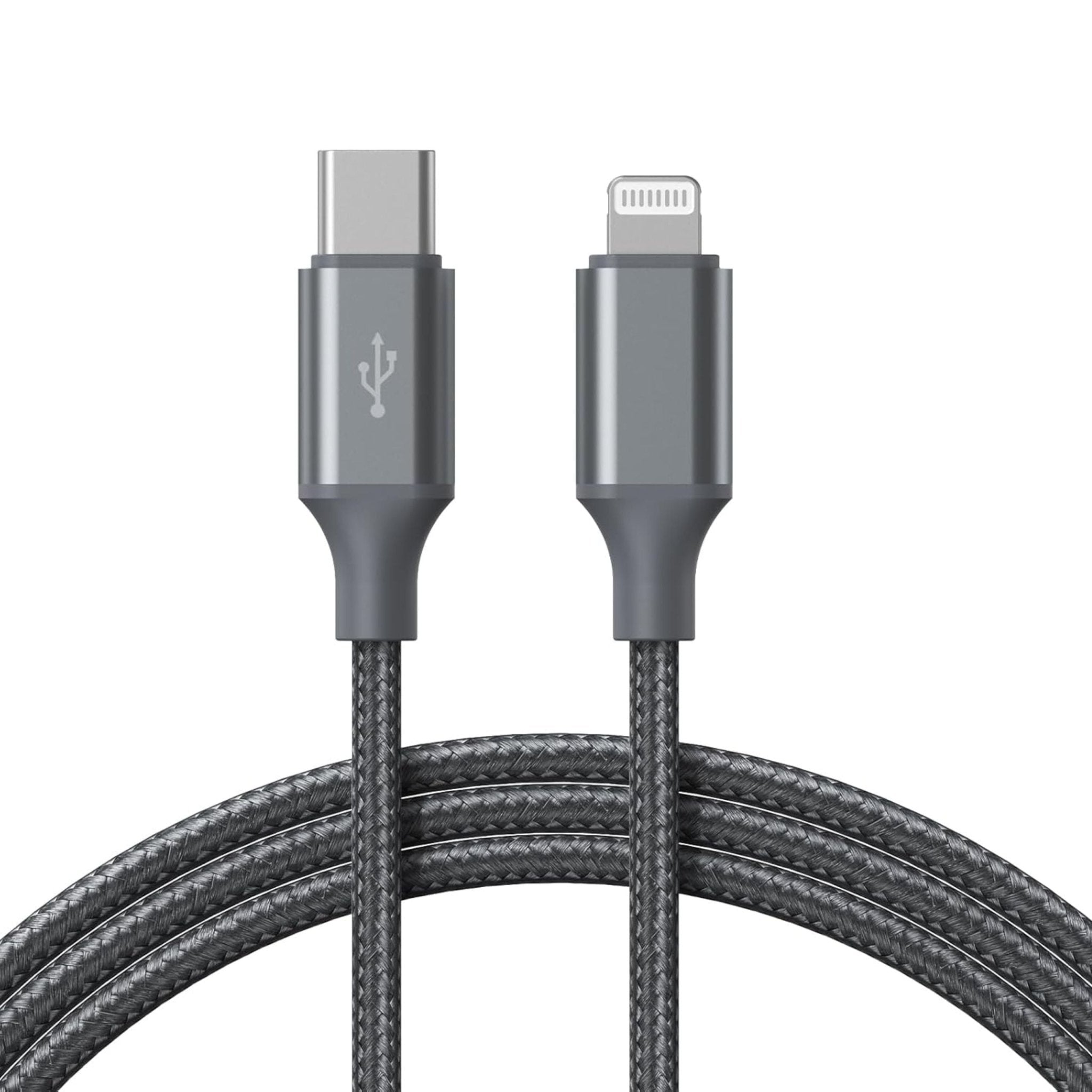 ROMOSS CB1737 USB-C to Lightning High-Speed Transmission Nylon Braided Cable 1M (27W) - Gray