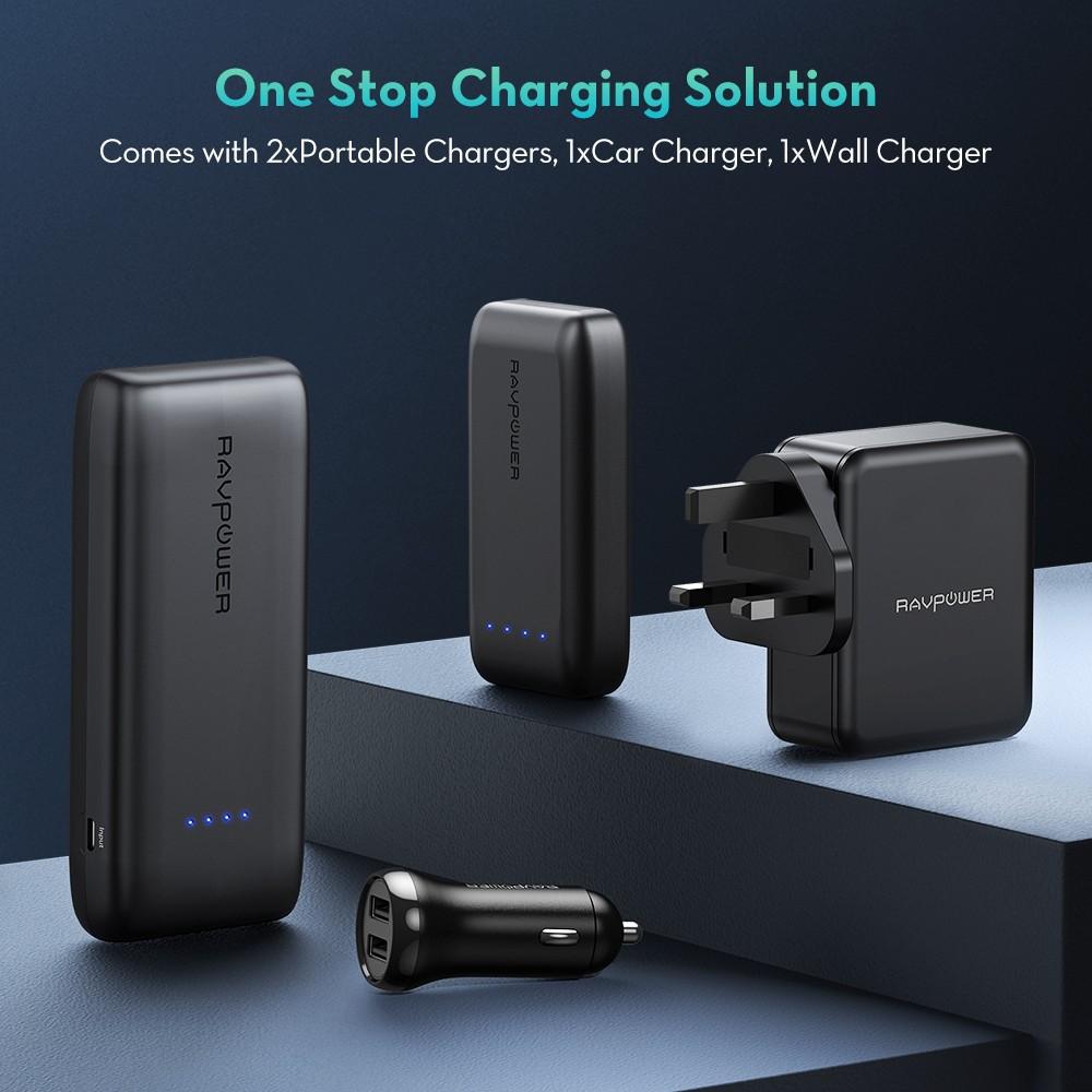 RavPower 10 in 1 Portable Charger Combo - Black