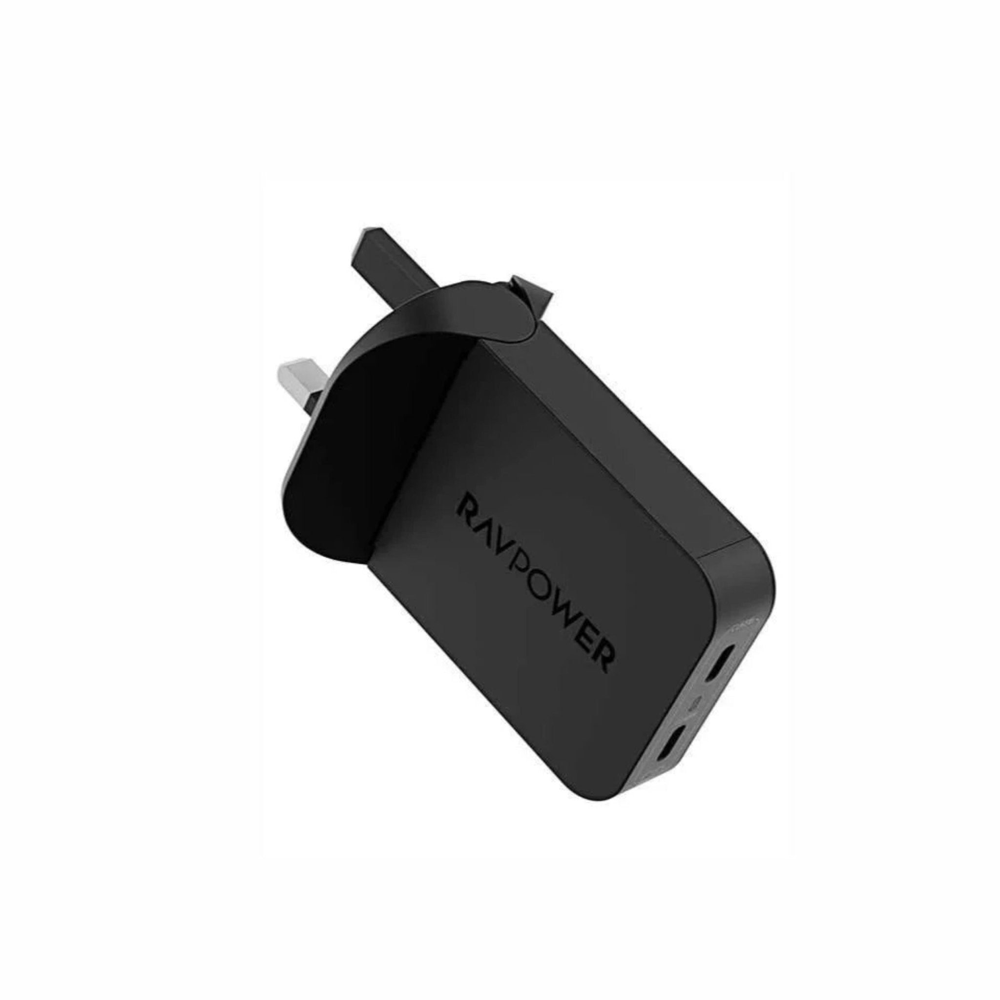 RavPower 65W Slim Wall Charger with 2 Type-C Ports - Black