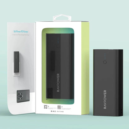 RavPower RP-PB243 10000mAh 3-Ports With Power Bank UK Plug - Black