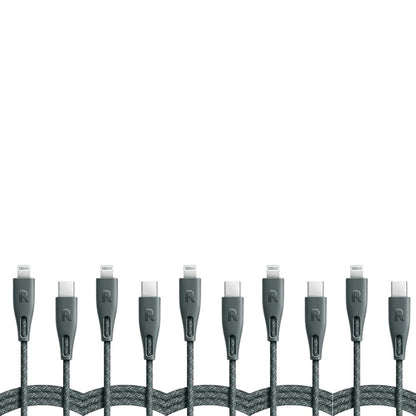 Ravpower (5 pcs) Nylon Braided Type-C To Lightning Cable 1.2m - Green