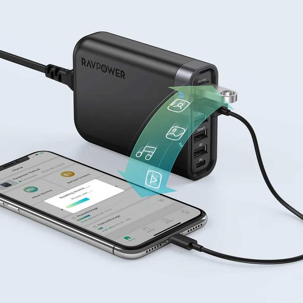 Ravpower 6-port USB Charger FileHub - Black