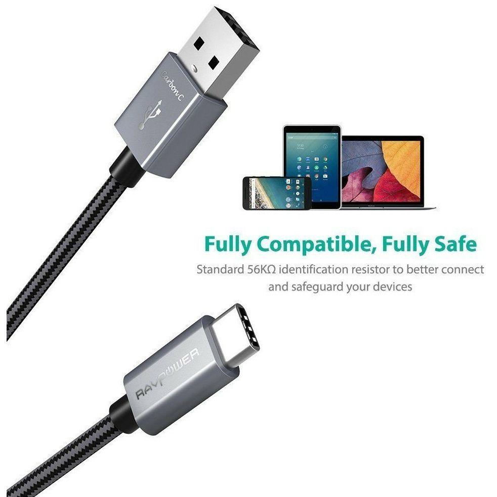Ravpower Braided Type-C Cable 6Ft/18M - Black