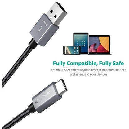Ravpower Braided Type-C Cable 6Ft/18M - Black