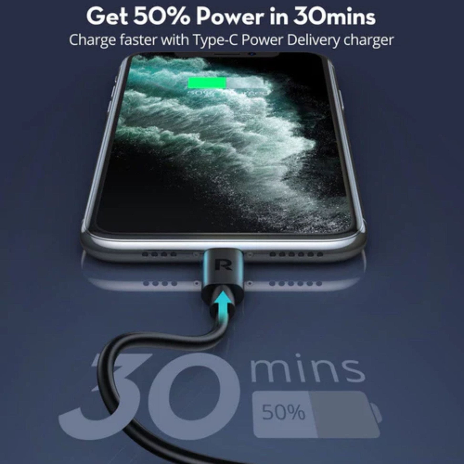 Ravpower Lightning Cable 1m - Black