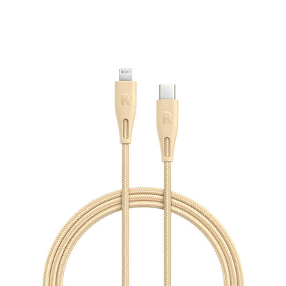 Ravpower Nylon Braided Type-C To Lightning Cable 1.2m - Gold