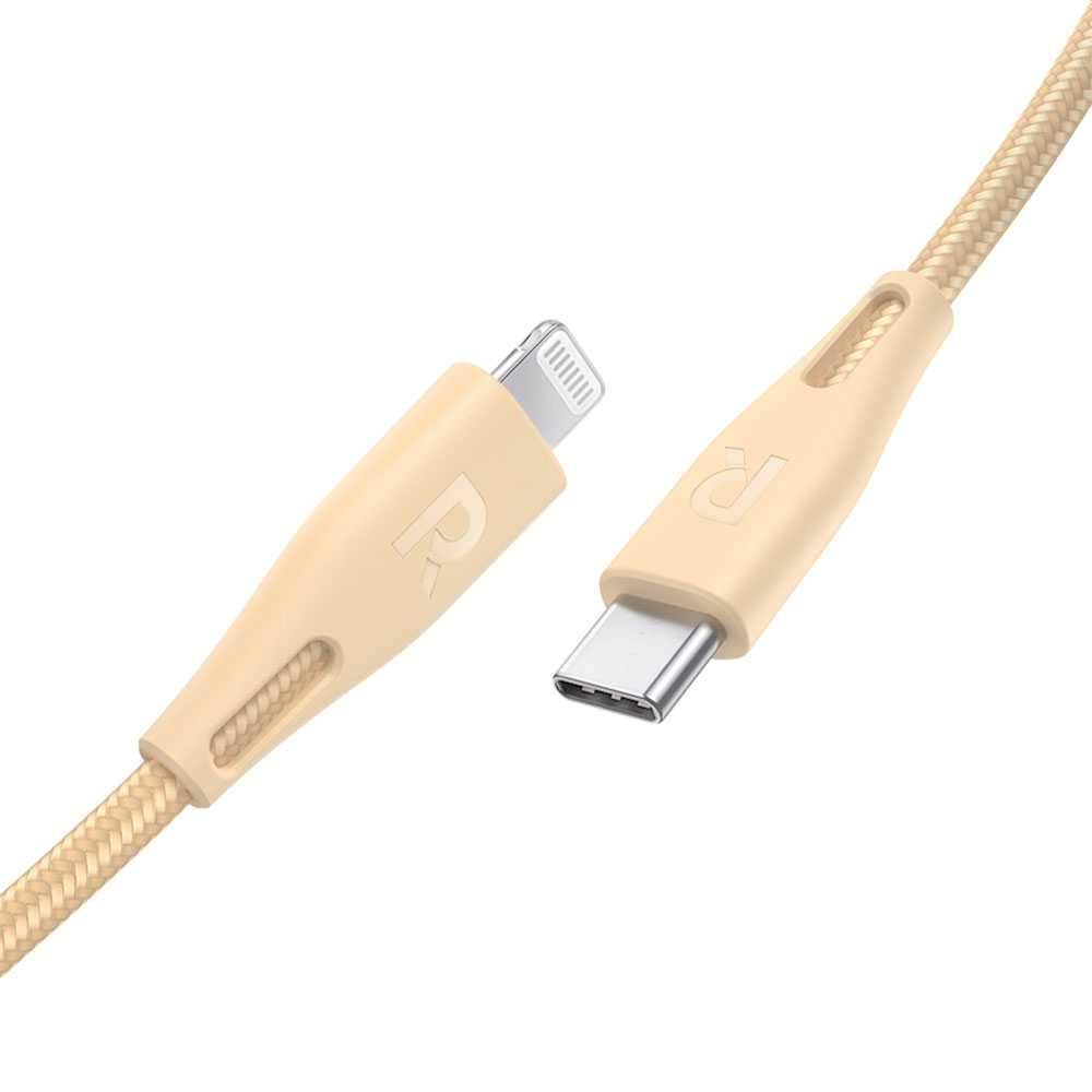 Ravpower Nylon Braided Type-C To Lightning Cable 1.2m - Gold