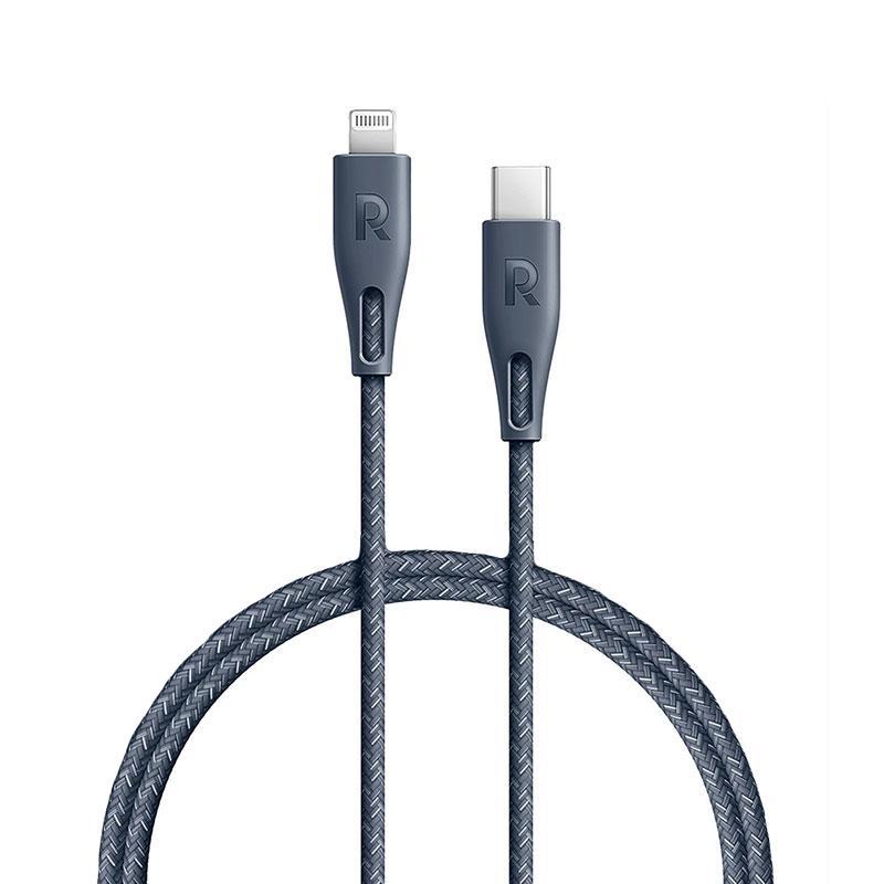 Ravpower Nylon Braided Type-C To Lightning Cable 1.2m - Grey