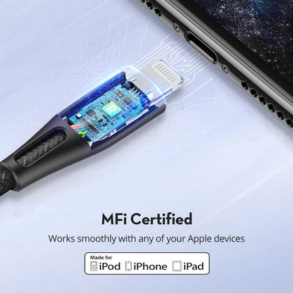 Ravpower Nylon Braided Type-C To Lightning Cable 1.2m - Grey
