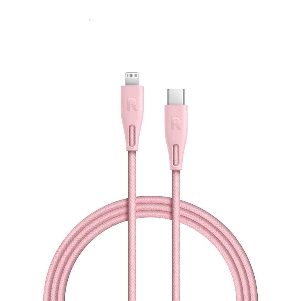 Ravpower Nylon Braided Type-C To Lightning Cable 1.2m - Pink