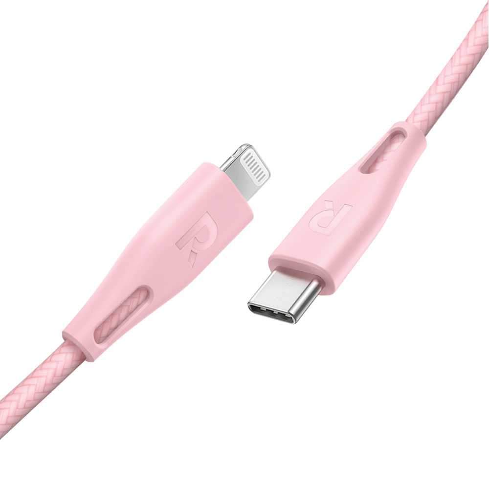 Ravpower Nylon Braided Type-C To Lightning Cable 1.2m - Pink