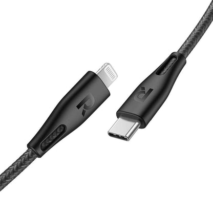 Ravpower Nylon Braided Type-C To Lightning Cable 2m - Black