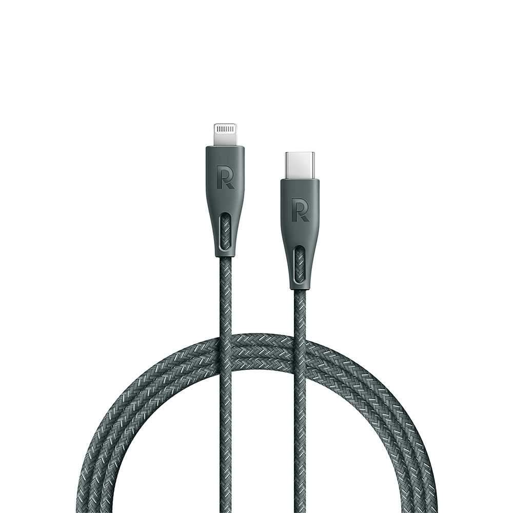 Ravpower Nylon Braided Type-C To Lightning Cable 2m - Green