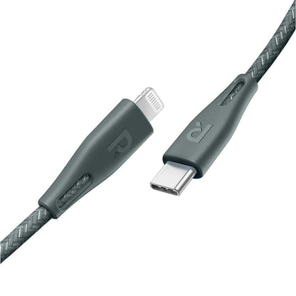 Ravpower Nylon Braided Type-C To Lightning Cable 2m - Green