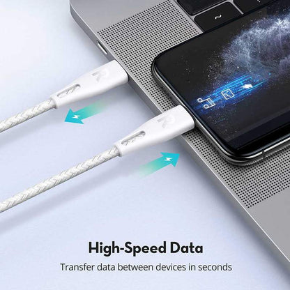 Ravpower Nylon Braided Type-C to Lightning Cable 0.3m - White