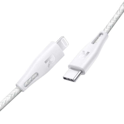 Ravpower Nylon Braided Type-C to Lightning Cable 0.3m - White