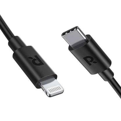 Ravpower PD Pioneer 20W Wall Charger+ USB-C to Lightning Cable 1 M- Black 