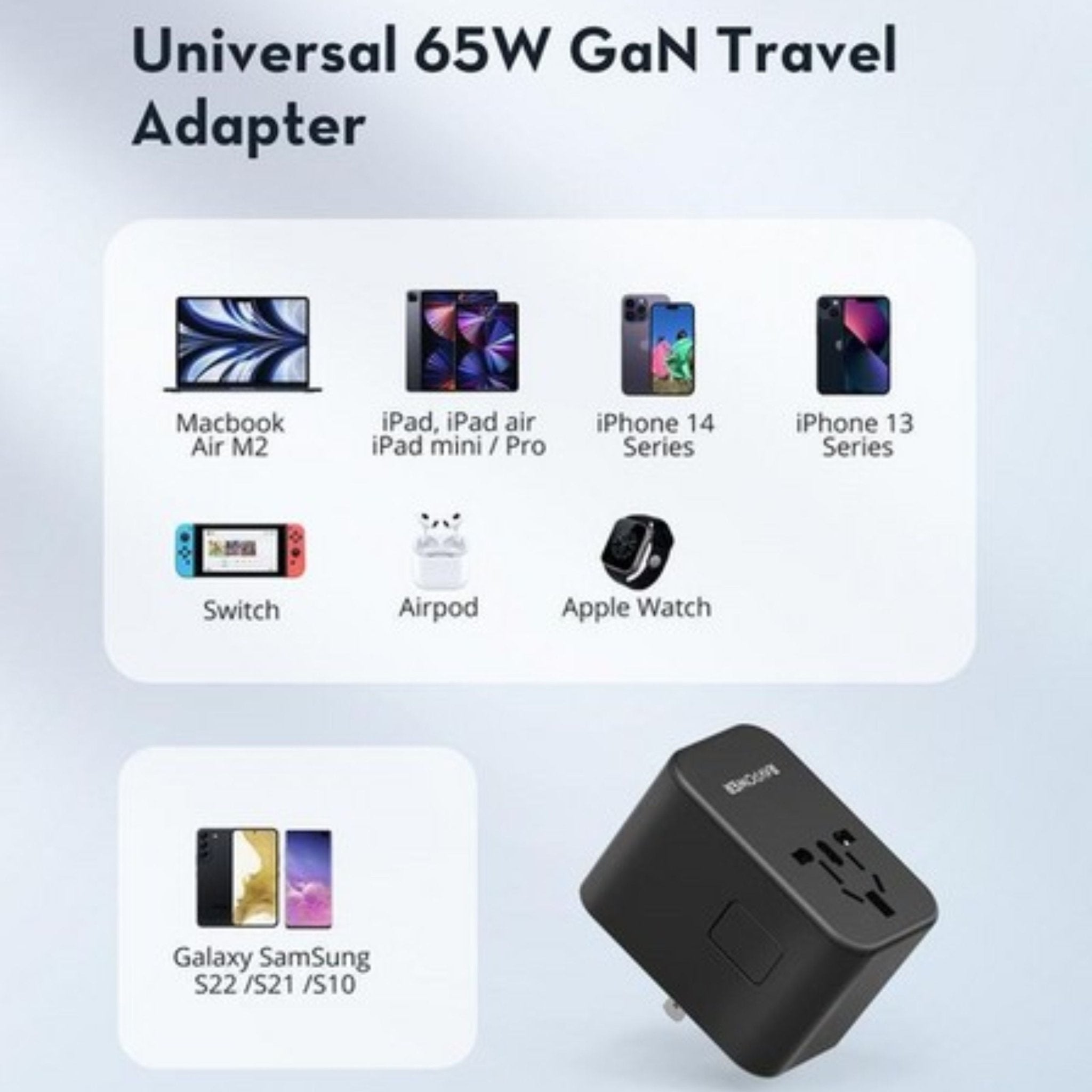 Ravpower PD Pioneer 65W 3-Port Travel Charger - Black