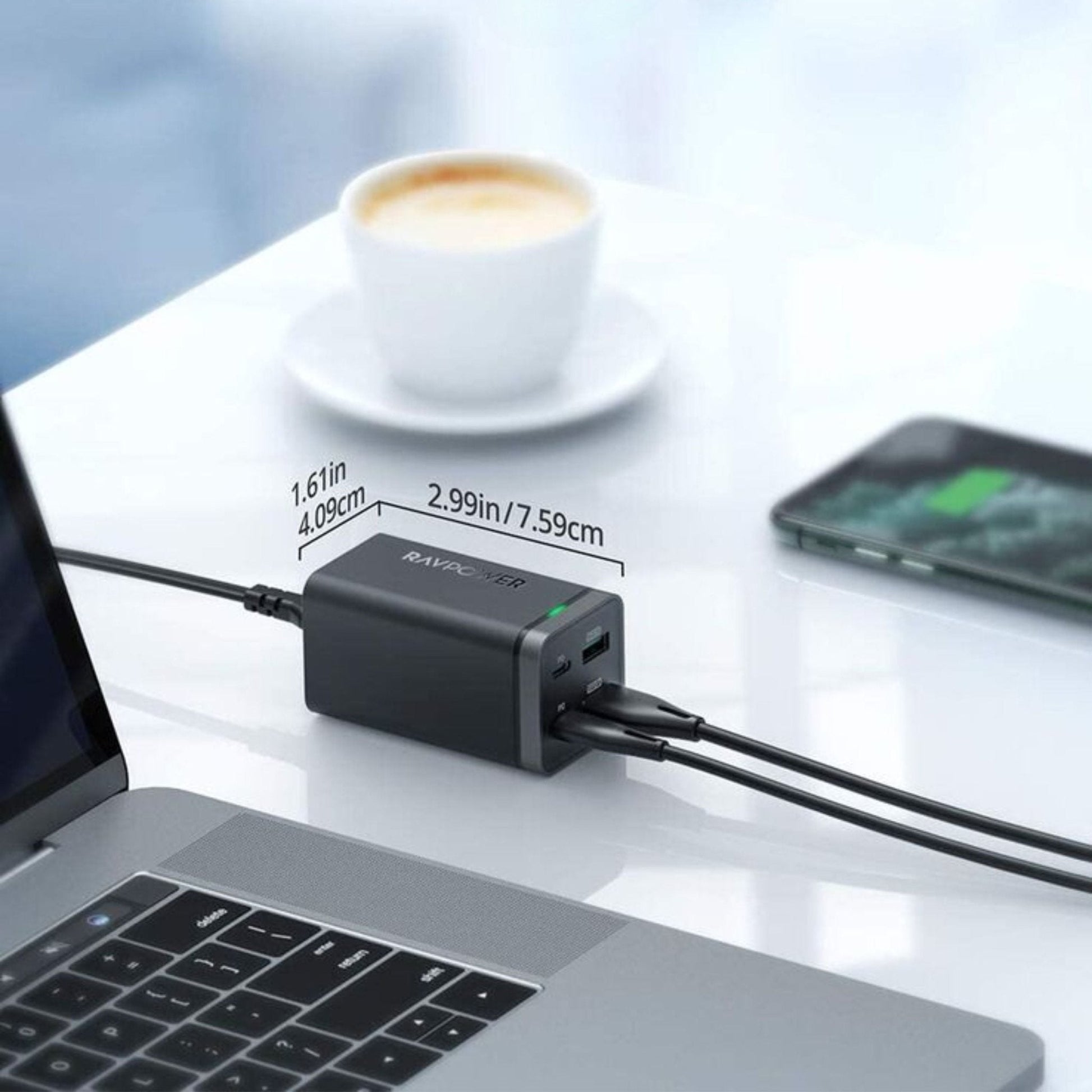 Ravpower PD Pioneer 65W GaN 4-port Desktop Charger - Black