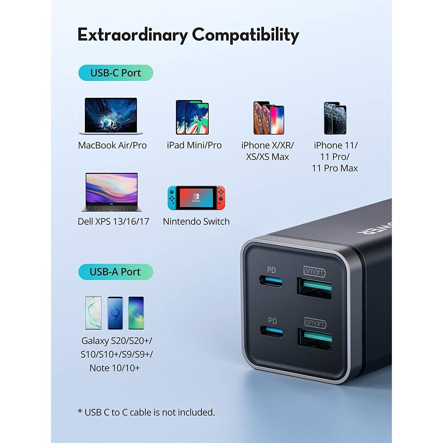Ravpower Pd Pioneer 4-Port Desktop Charger 65w - Black