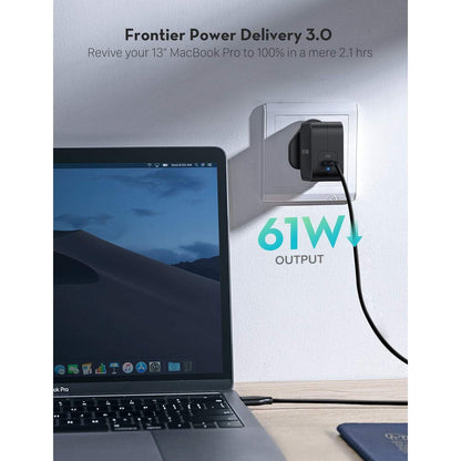 Ravpower Pd Pioneer Gan Wall Charger 61W UK - Black