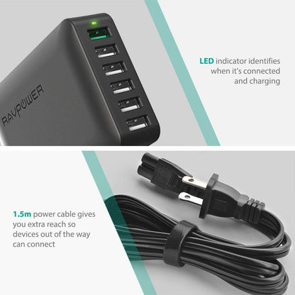 Ravpower Turbo 60w 6-Port Desktop Charger
