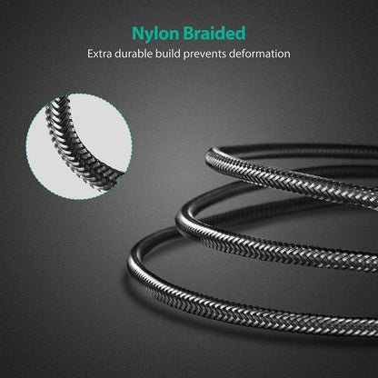 Ravpower USB-A to Lightning Cable Nylon Yarn Braided - black