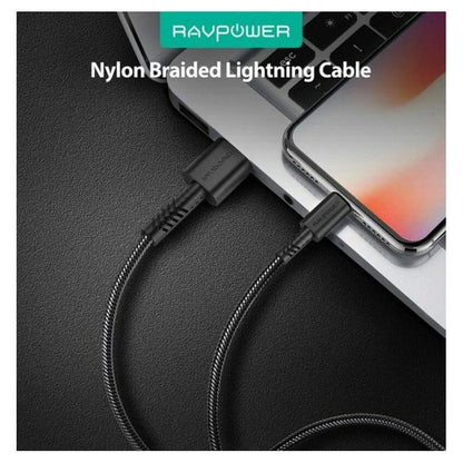 Ravpower USB-A to Lightning Cable Nylon Yarn Braided - black