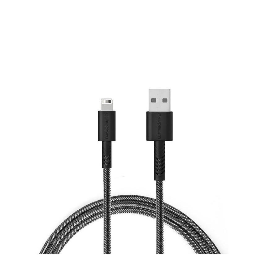Ravpower USB-A to Lightning Cable Nylon Yarn Braided - black