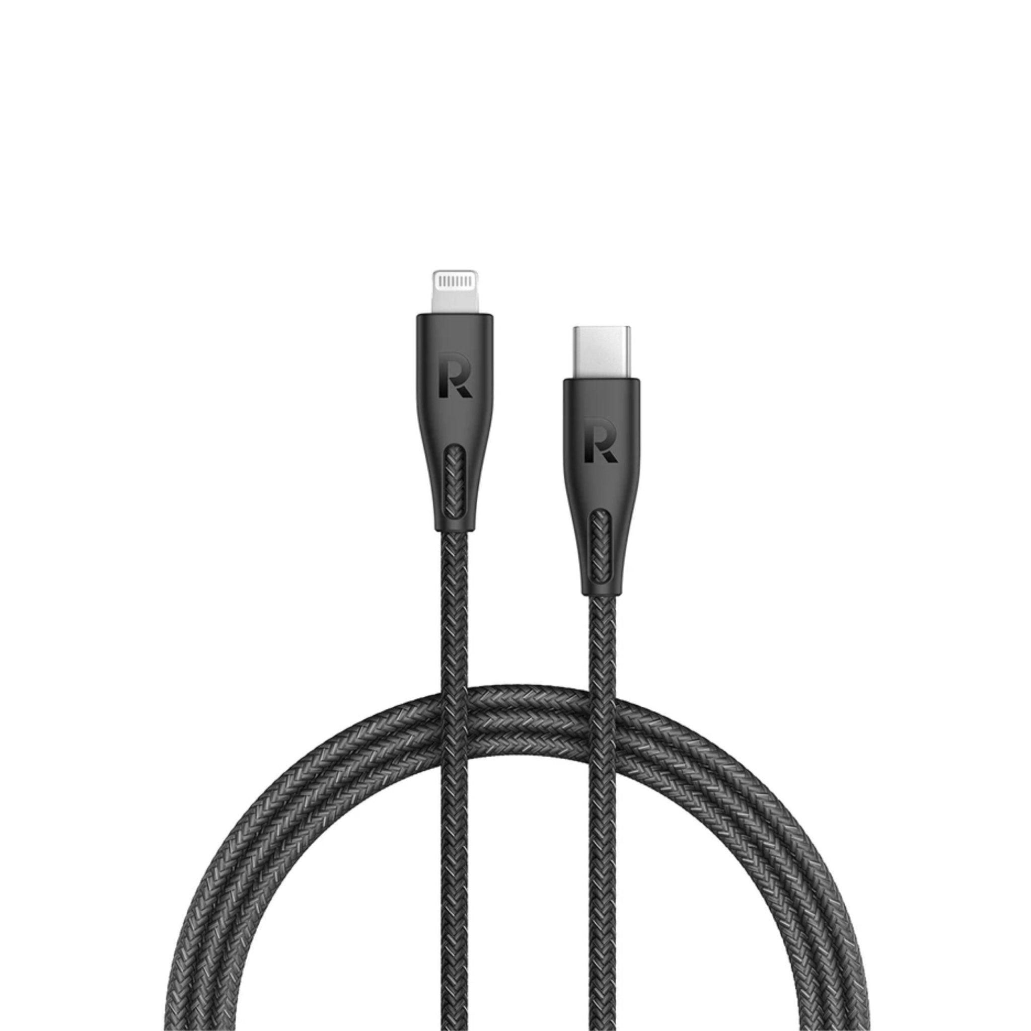 Ravpower USB-C to Lightning Nylon Cable 1.2 Meters - Black 