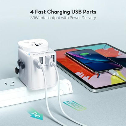Ravpower Universal 4-Port Travel Charger 30W - White