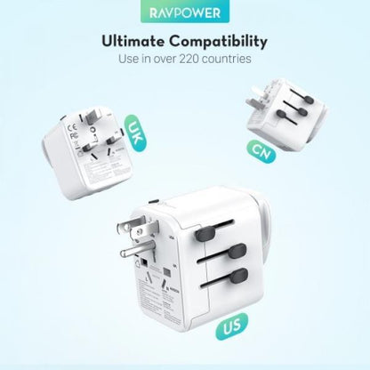 Ravpower Universal 4-Port Travel Charger 30W - White