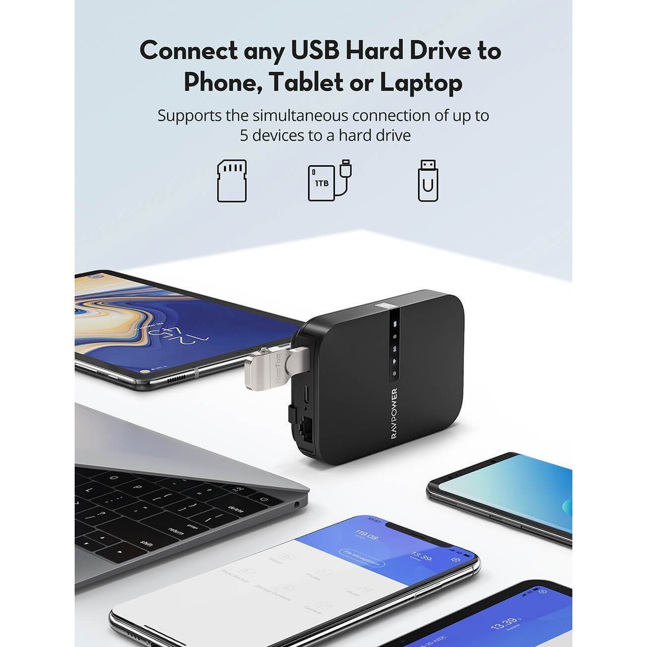 Ravpower Wireless FileHub Plus 3-Mode Portable Router