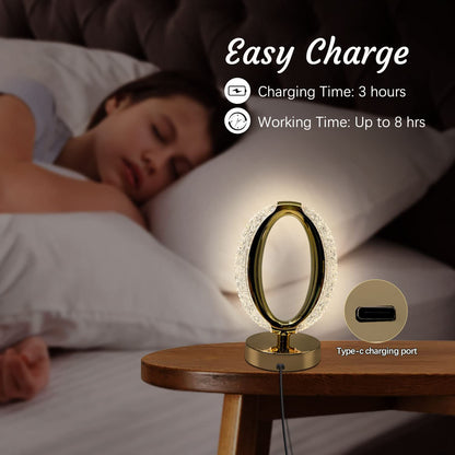 Rechargeable Crystal Table Lamp - Circular