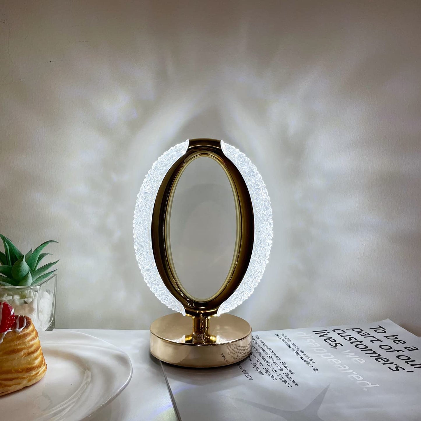Rechargeable Crystal Table Lamp - Circular