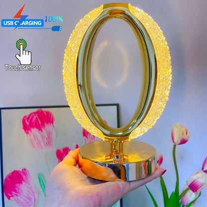 Rechargeable Crystal Table Lamp - Circular