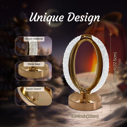 Rechargeable Crystal Table Lamp - Circular