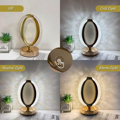 Rechargeable Crystal Table Lamp - Circular